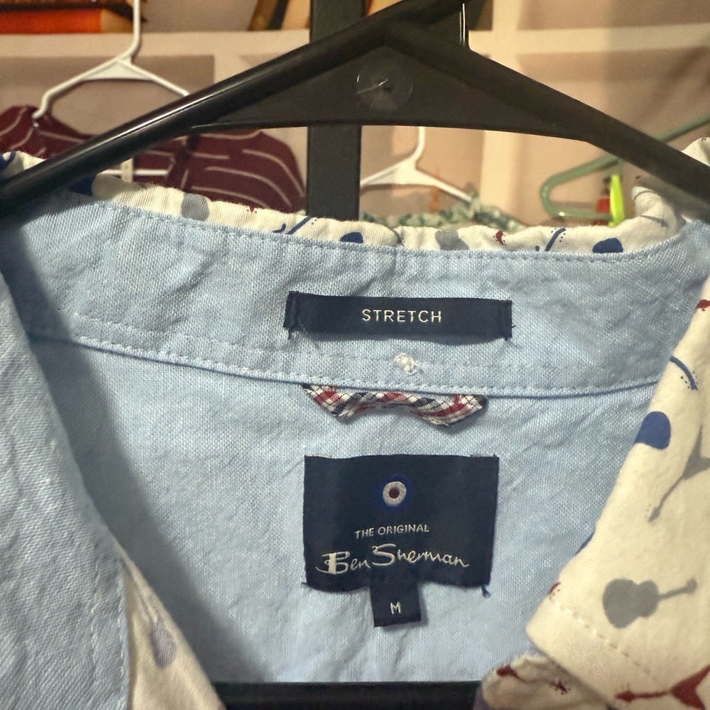 Ben Sherman White Shirt with Multicolor Pattern - Picture 2 of 8
